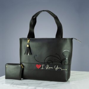 CARTERA CON NECESER I LOVE YOU